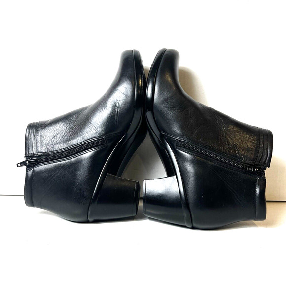 Naturalizer N5 Comfort Heel Ankle Boots Womens Sz 9M Black Leather Zip Up Casual - Picture 6 of 11